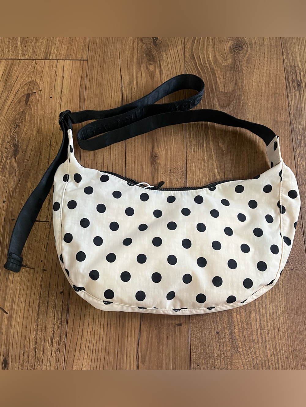 BAGGU Polka Dot Crossbody Bag in Black and Cream - Picture 2 of 9